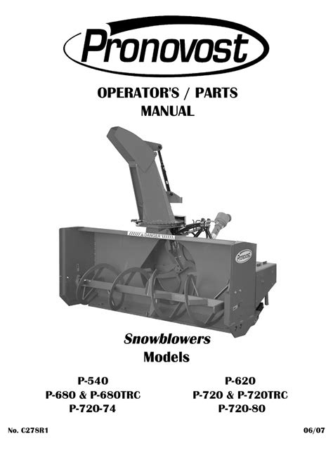 pronovost skid steer snowblower|pronovost snowblower manual.